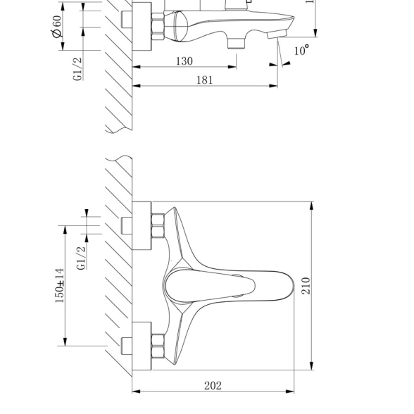 Смеситель д/в Lemark Линара LM0414C кор излив, дивертор-image-1
