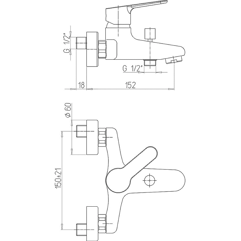 Смеситель д/в Paini Биос 059CR111LMKM-image-2