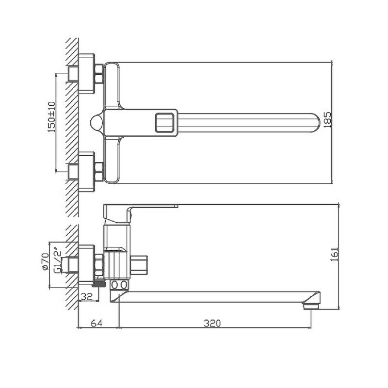 Смеситель для ванны Haiba HB22615-7-image-1