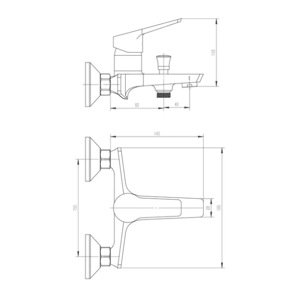 Смеситель для ванны ESKO Murano MR 54 хром-image-2