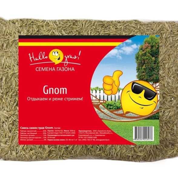 Семена газонной травы ГНОМ ГРАС 0,3КГ