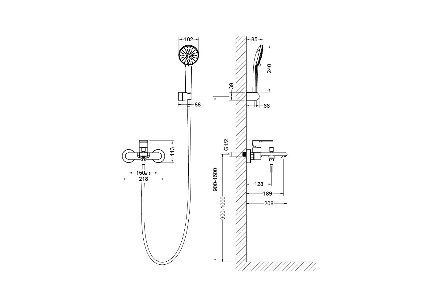 Смеситель для ванны AQUATEK Лира AQ1449CR-image-1