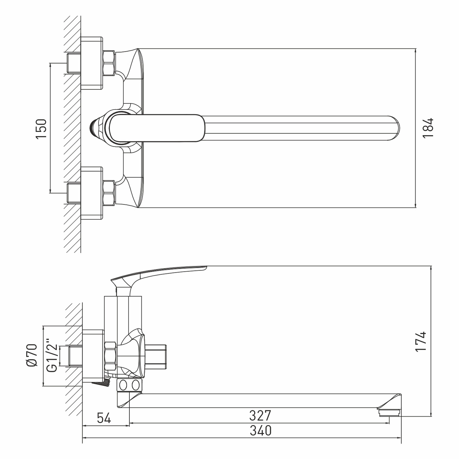 Смеситель для ванны 30k MIXLINE ML21-02 Elegant 550740-image-5