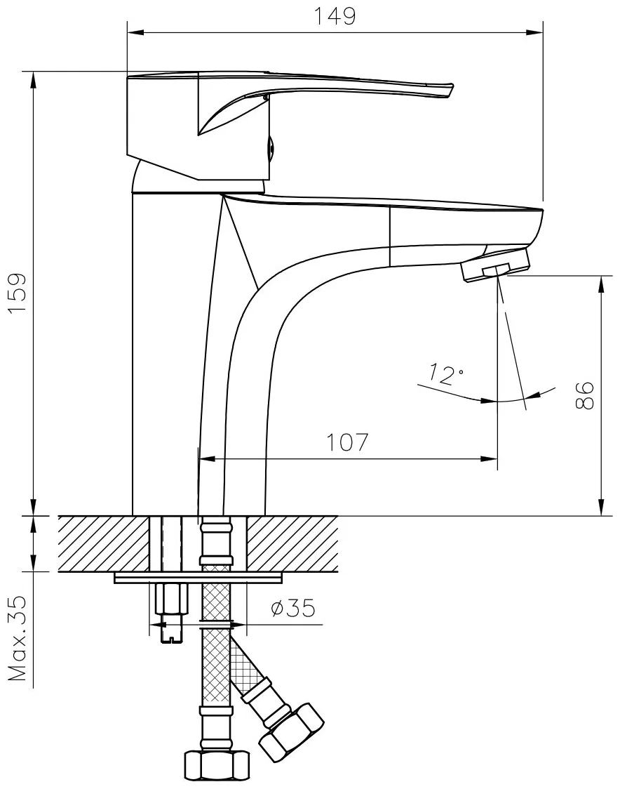 Смеситель для умывальника DecoRoom DR70011 хром-image-1