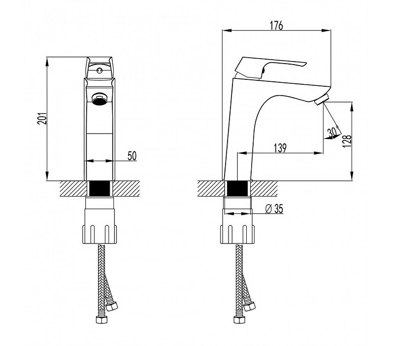 Смеситель д/у Lemark Юнит LM4537C монолит-image-1