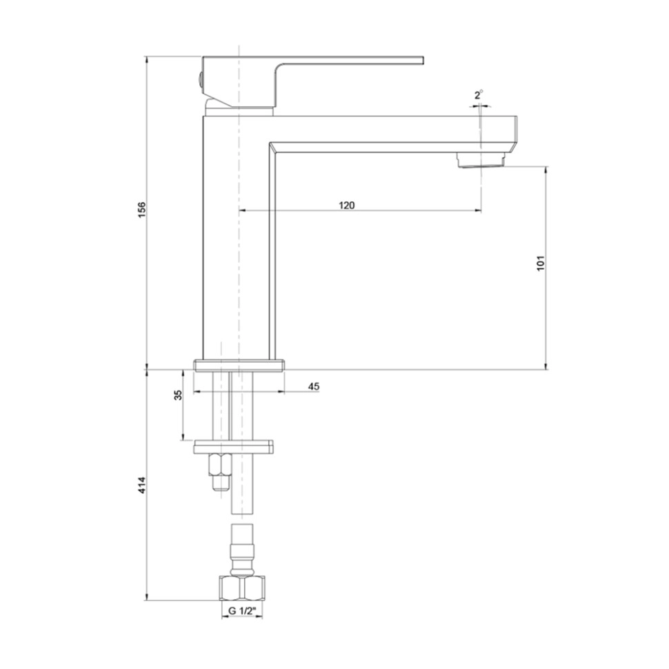 Смеситель д/у Paini Грация 21PZ205S черн.мат-image-1
