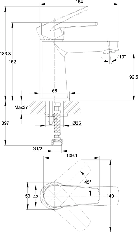 Смеситель для умывальника Cersanit MODUO 64094-image-4