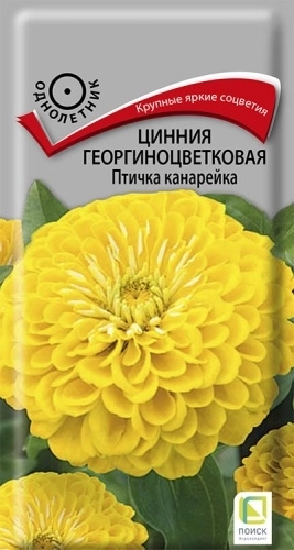 Цинния георгиноцветковая Птичка канарейка  0,4гр 580884