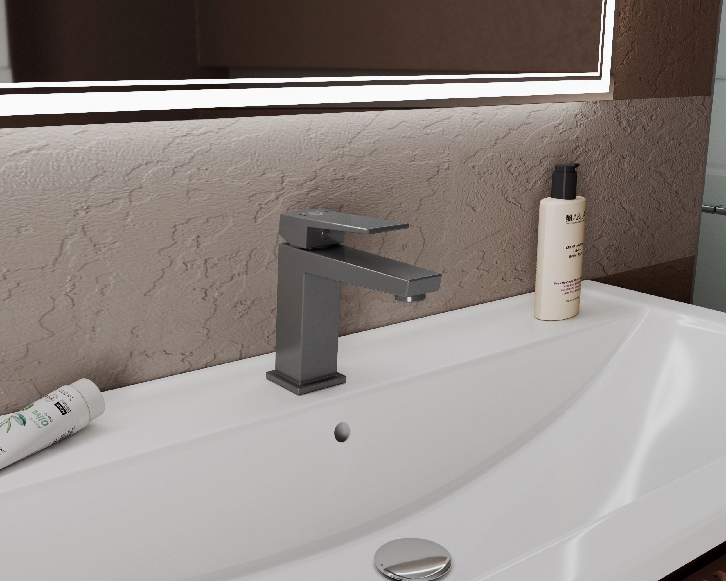 Смеситель д/у RUSH Thira TR3635-12Grey графит-image-1