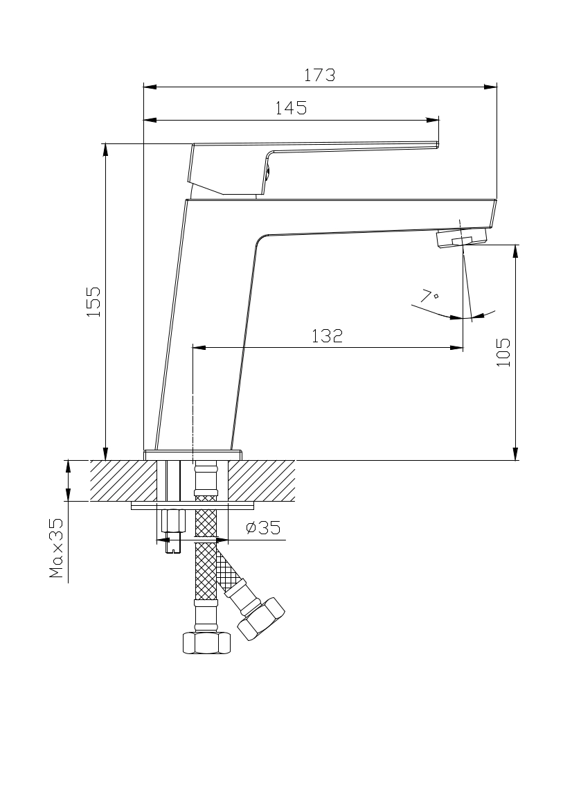 Смеситель д/у RUSH Thira TR3635-12Grey графит-image-3