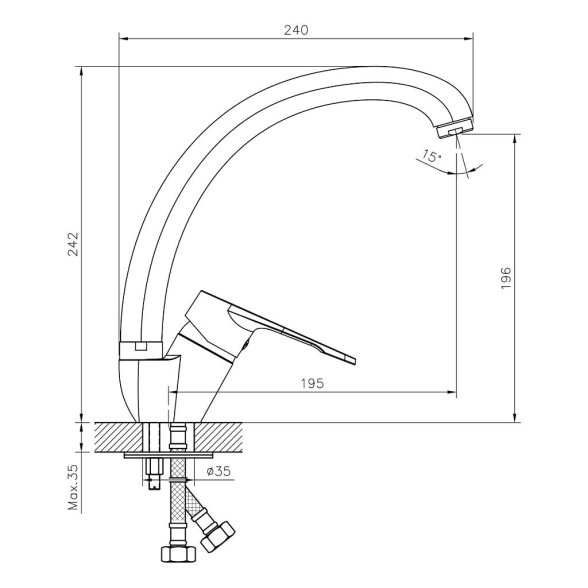 Смеситель в/м DecoRoom DR23021 хром-image-2