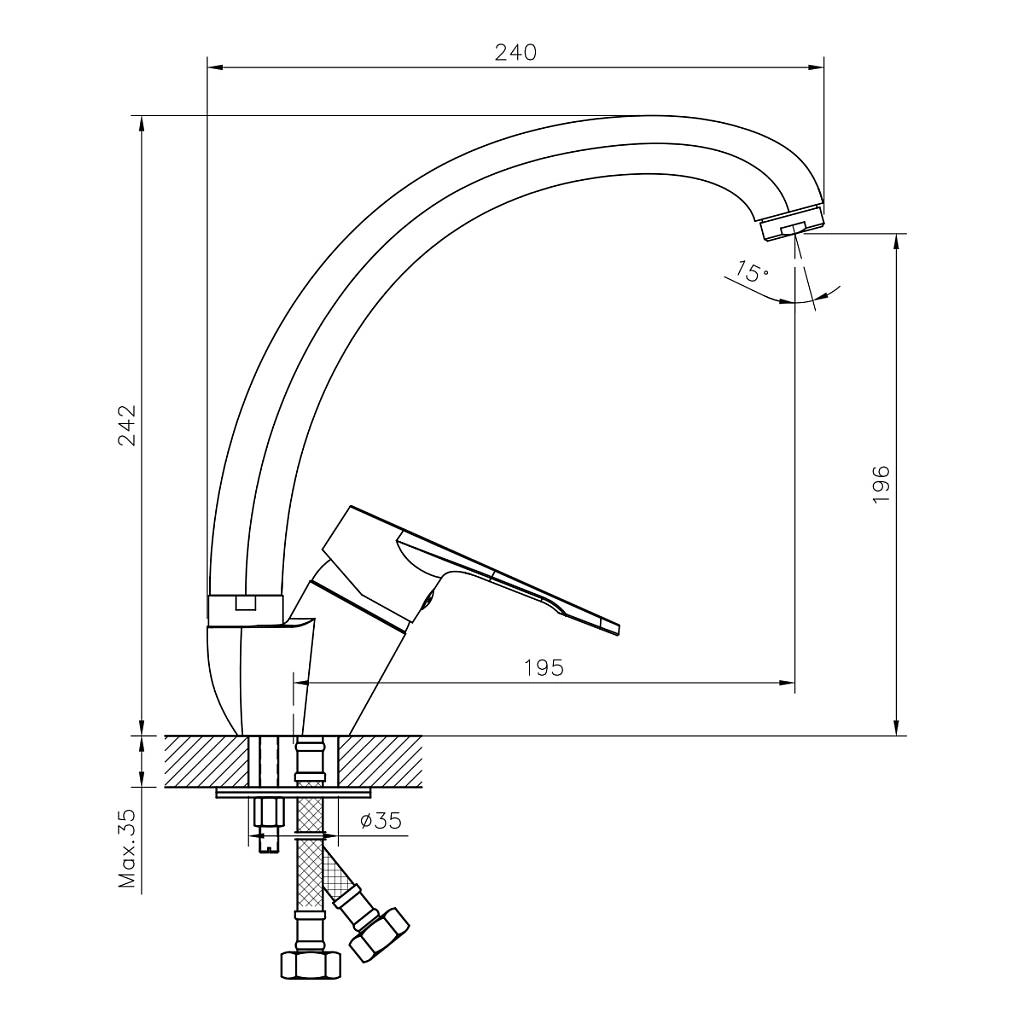 Смеситель в/м DecoRoom DR23021 хром-image-2