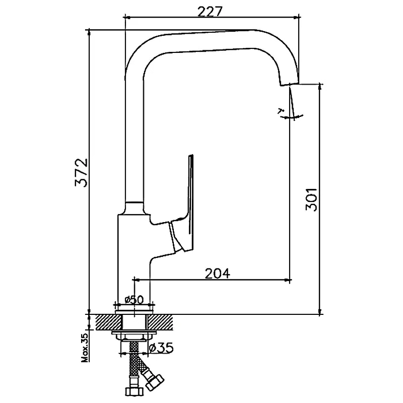 Смеситель в/м Haiba HB70533-3 пепельный-image-1