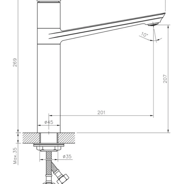 Смеситель для мойки Orange Steel M07-000cr хром-image-4