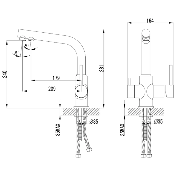 Смеситель в/м Lemark Комфорт LM3061PGR грей-image-1