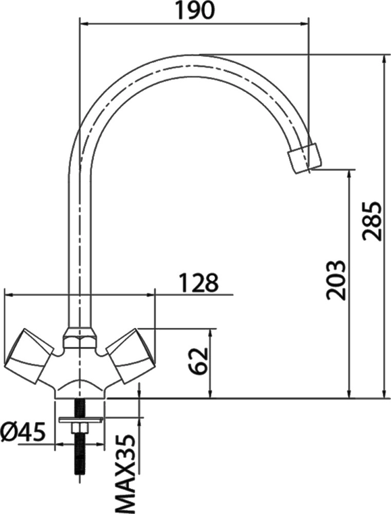 Смеситель для мойки Milardo Tring TRISB0JM05 высокий излив хром-image-2