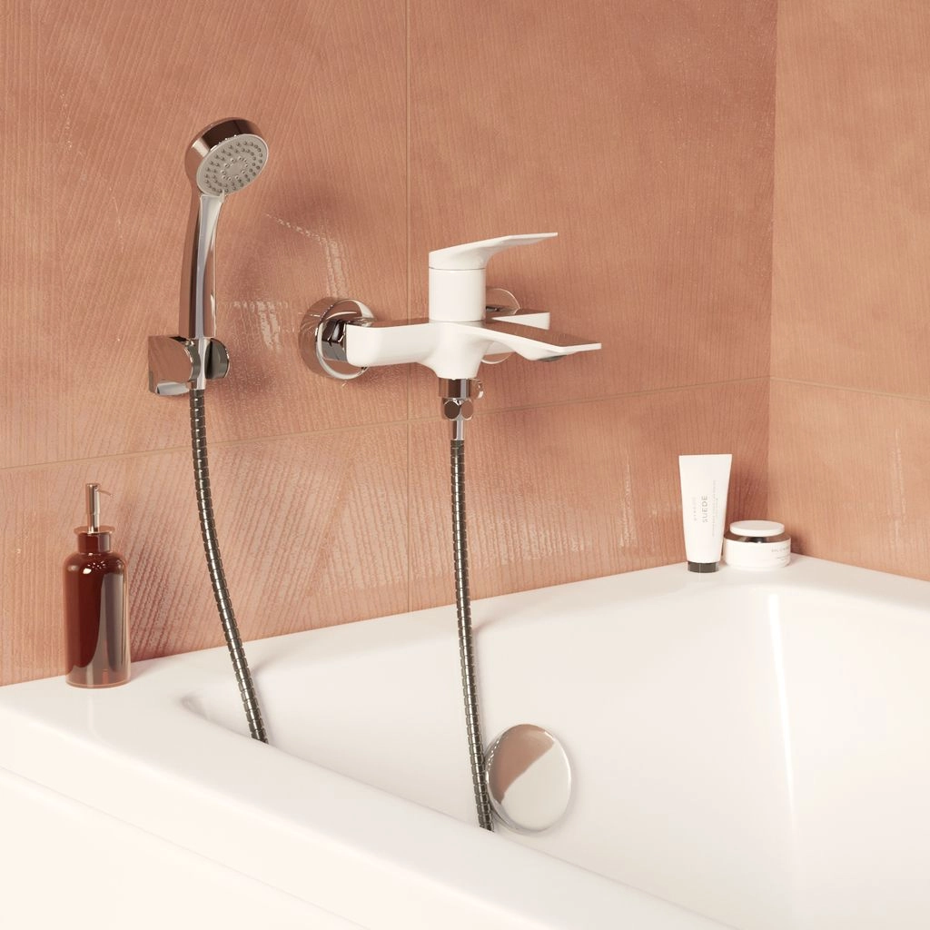 Смеситель д/в 35к MIXLINE ML-41-01 Swan White белый хром-image-3