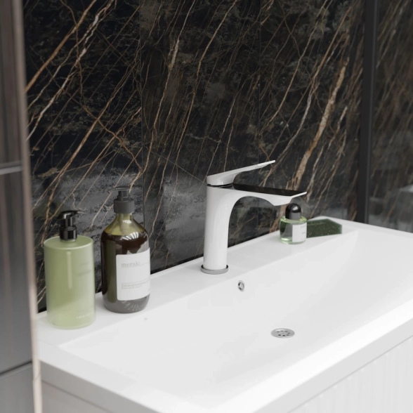 Смеситель д/у 30к MIXLINE ML-41-04 Swan White белый хром-image-3