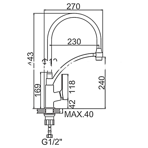 Смеситель для мойки LEDEME 4075B-2 силиконовый излив черный-image-1