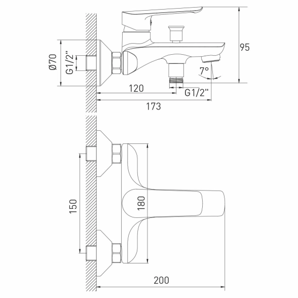 Смеситель для ванны Mixline 35k ML29-01 Comfort-image-5
