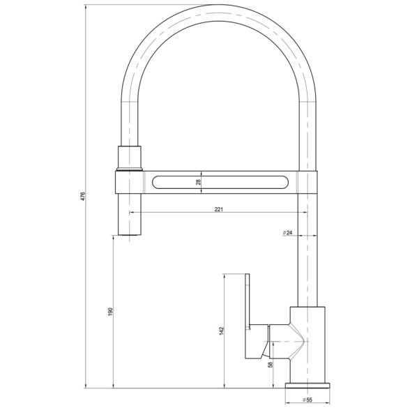 Смеситель для мойки Lemark SOUL 6006C с гибким изливом хром-image-1