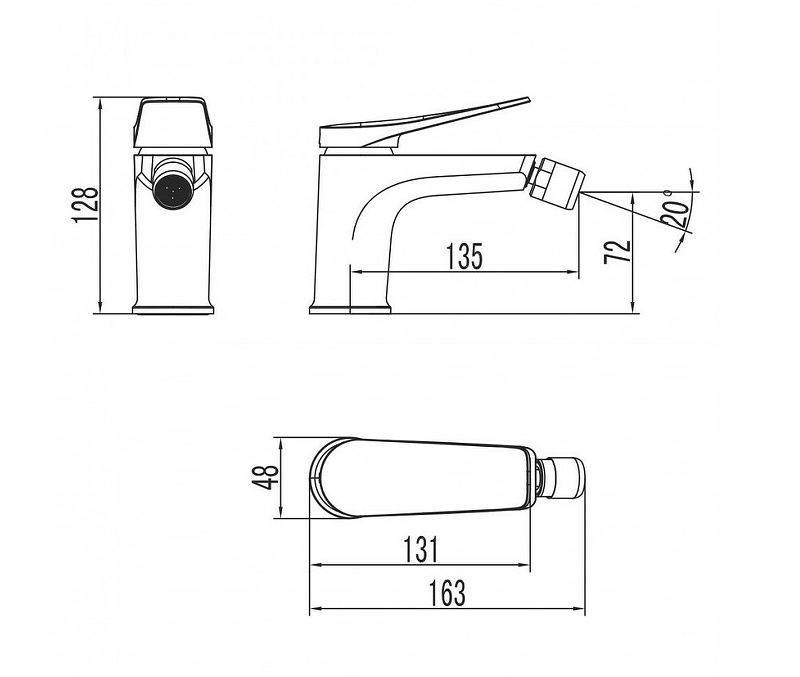 Смеситель для биде Lemark Бронкс 3708BL черный-image-1