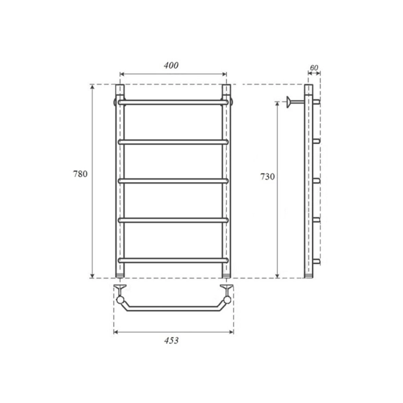 Полотенцесушитель ZOX ЛЦ 80x40 1-image-1