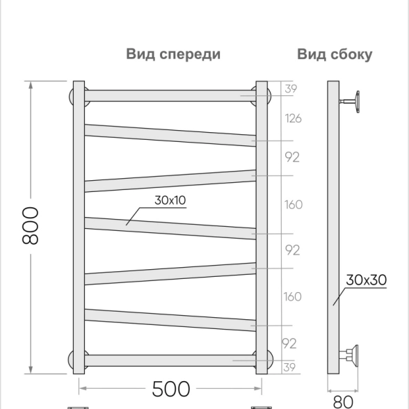 Пол/сушитель водяной INDIGO Element 80x50 3/4" к-3 черный муар AUT-image-3