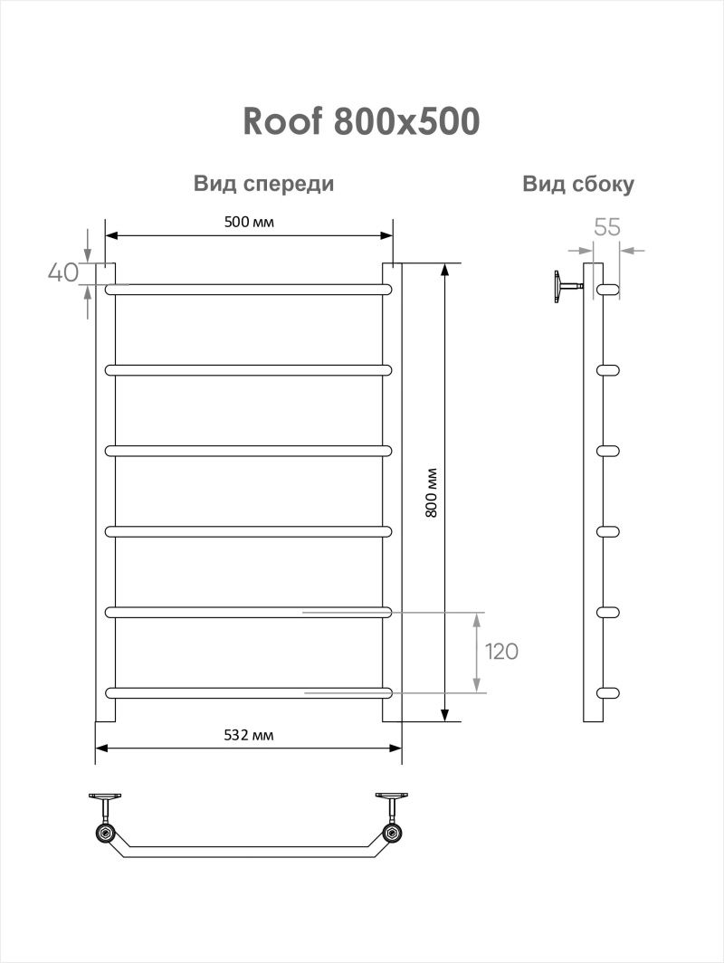 Пол/сушитель INDIGO Roof 80x50 б/п 1/2" к-1 полиров.-image-3