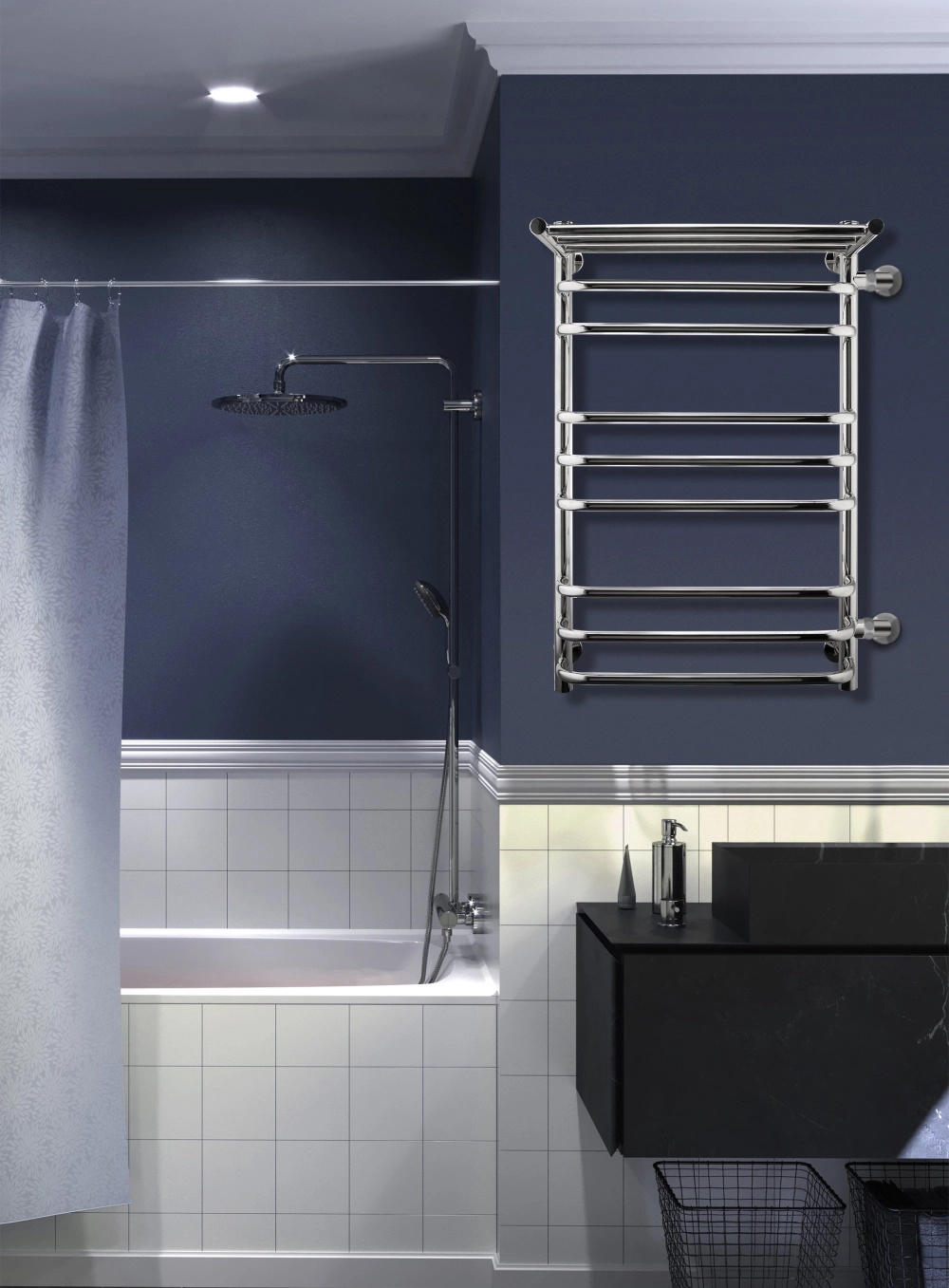 Пол/сушитель INDIGO Brace 80x50 с/п 1" бок.подкл.П к-2 полир.-image-2