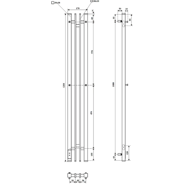Полотенцесушитель электрический Point Фрея П2 140x1200 белый-image-2