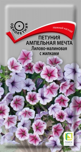 Петуния ампельная Мечта Лилово-малиновая с жилками 5шт