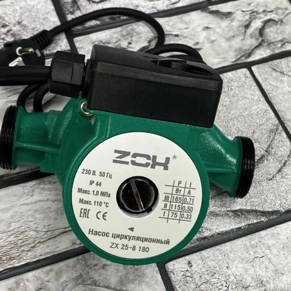 Насос циркуляционный ZOX ZX 25-8 180 с гайками-image-1