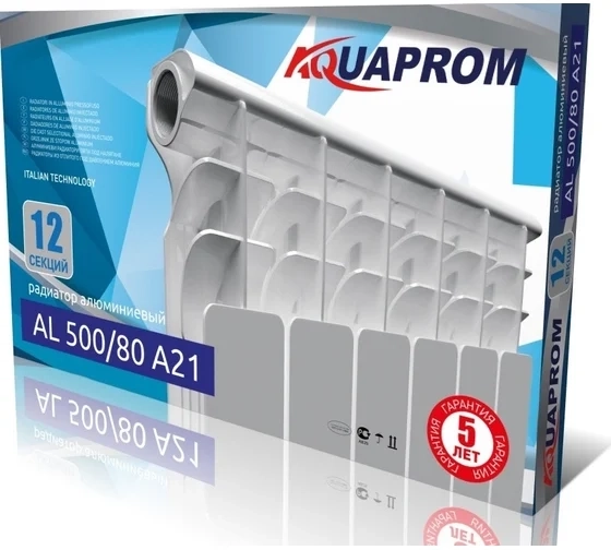 Радиатор ал.Aquaprom 80X500 12сек.-image-1