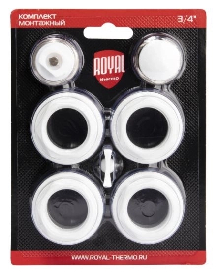 Комплект монтажный Royal Thermo 1"х3/4" белый