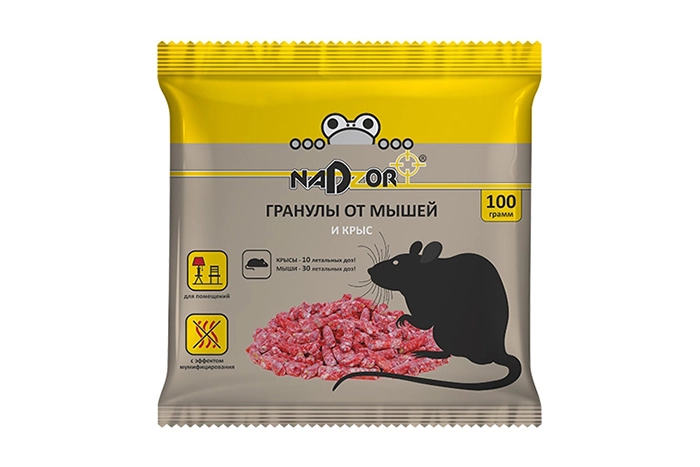 Гранулы от крыс и мышей NADZOR 100г