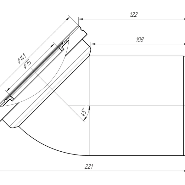 Труба фановая 110х45гр.ANI W4220-image-1