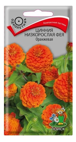 Цинния низкорослая Фея Оранжевая (ЦВ) ("1) 0,1гр