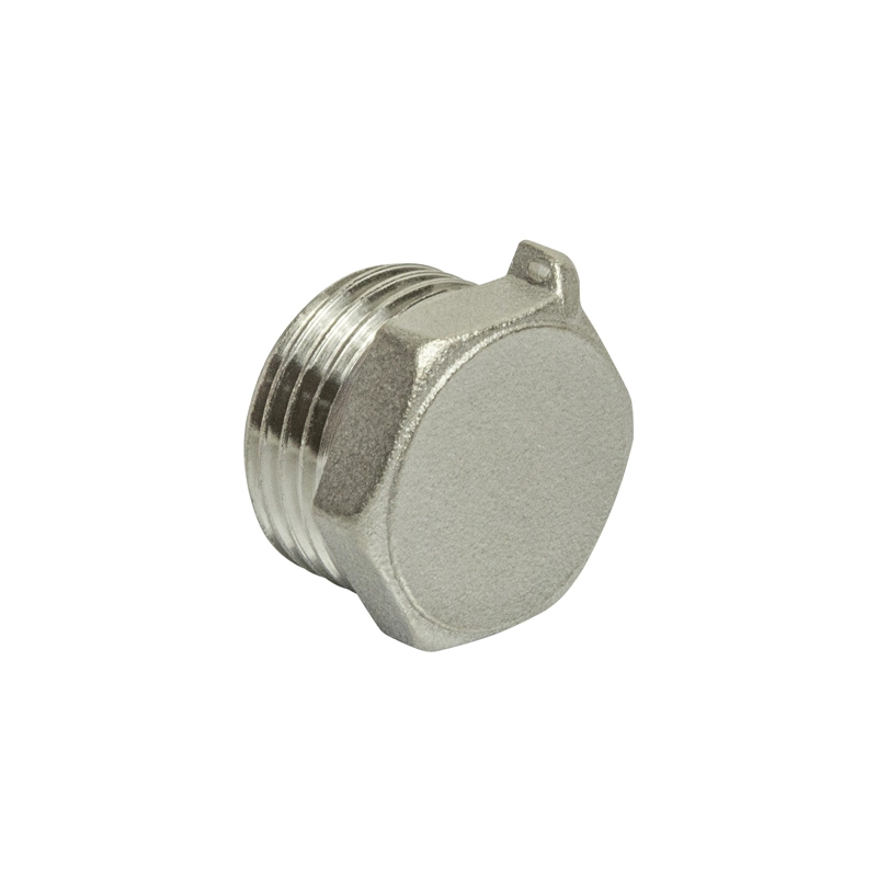 Заглушка 3/4" наружная резьба, с контрольным отверстием VRT никель-image-2