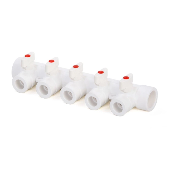 Коллектор PP-R 32*20 c кранами 5вых