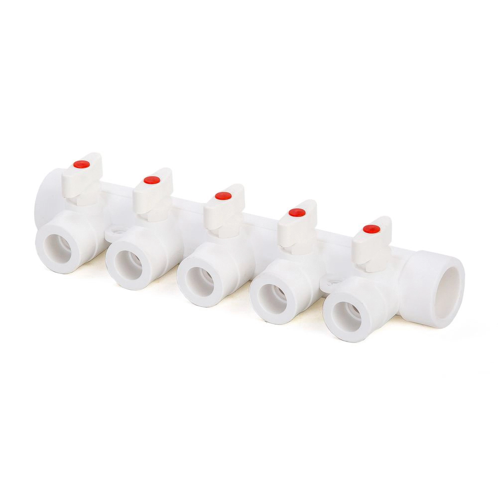 Коллектор PP-R 32*20 c кранами 5вых