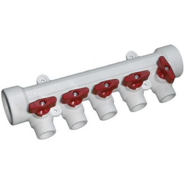 Коллектор PP-R 40*20 c кранами 5вых