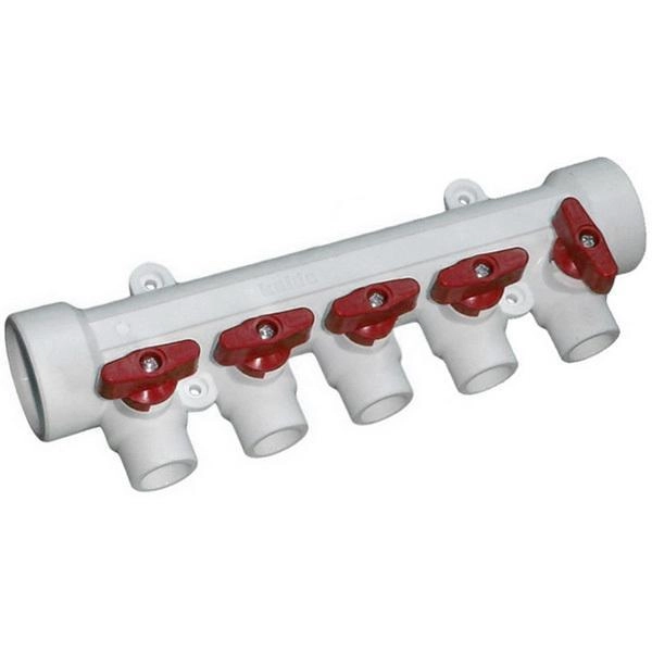 Коллектор PP-R 40*20 c кранами 5вых