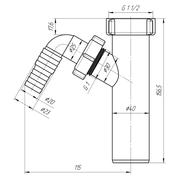 Отвод Ани M140 1 1/2"*40 стир.машины-image-1