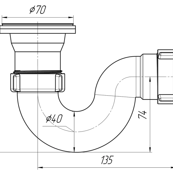 Сифон для поддона Ани 1 1/2" 40 Е110-image-1