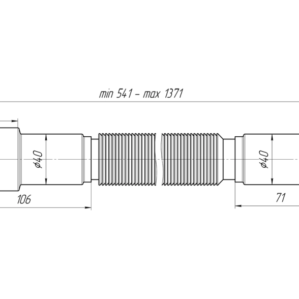 Гофра 1 1/2" 40х50 универс.удлин.ANI К116-image-1