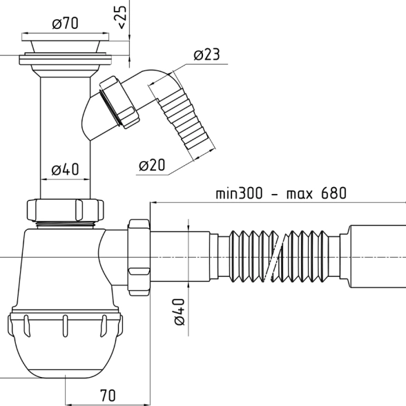 Сифон Ани Грот 1 1/2" 40 A 20 10-image-1