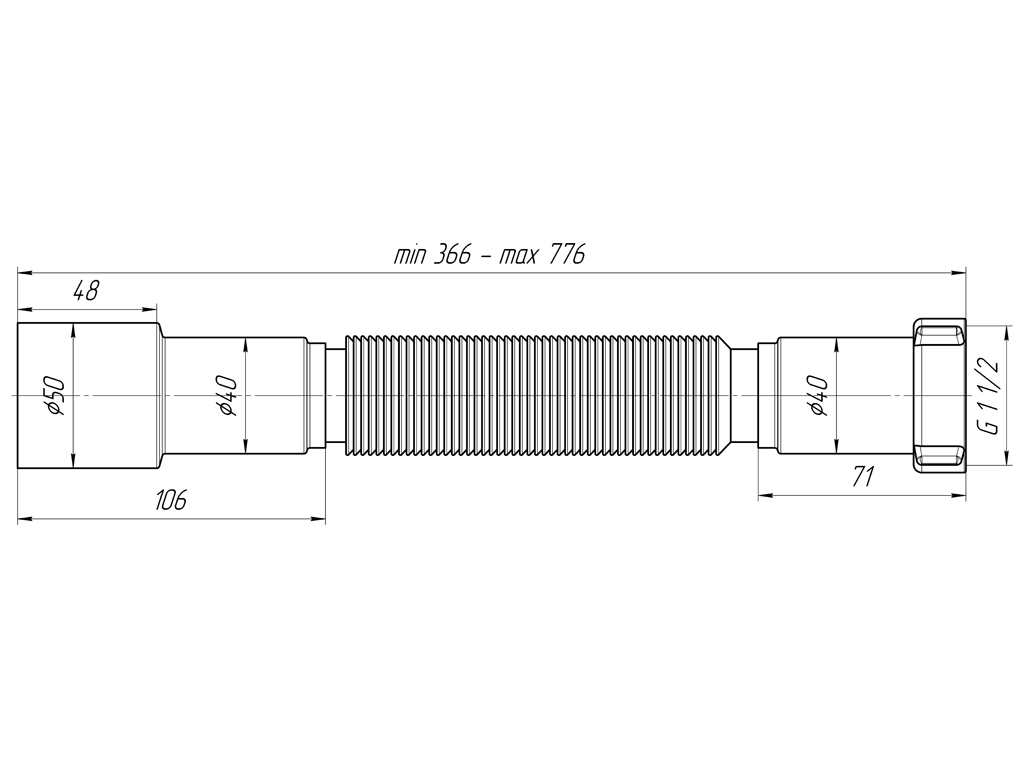 Гофра 1.1/2" 40х50 универс.ANI K106-image-1