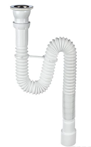 Сифон гофрир. б/вып 1 1/2х40/50мм с/хомутом жесткости 30717993