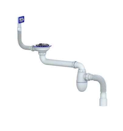 Сифон UNICORN 3 1/2 ВС22 40*40/50 прямоуг.перелив 553592